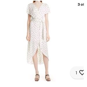 Alice + Olivia Darva Polka Dot Faux Wrap Dress Womens White Black
Short Sleeve